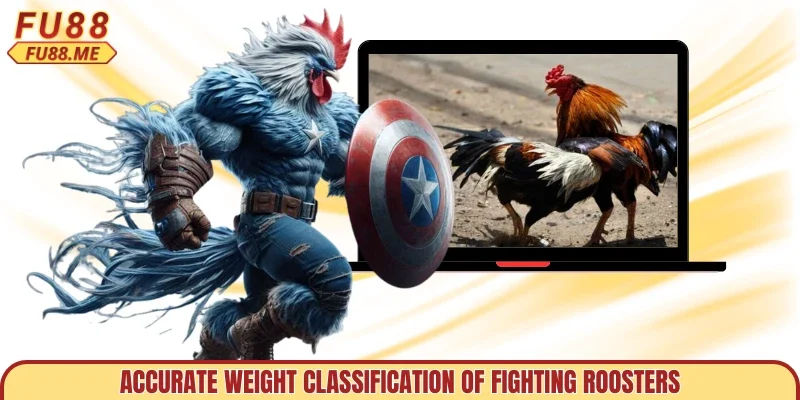 Accurate weight classification of fighting roosters