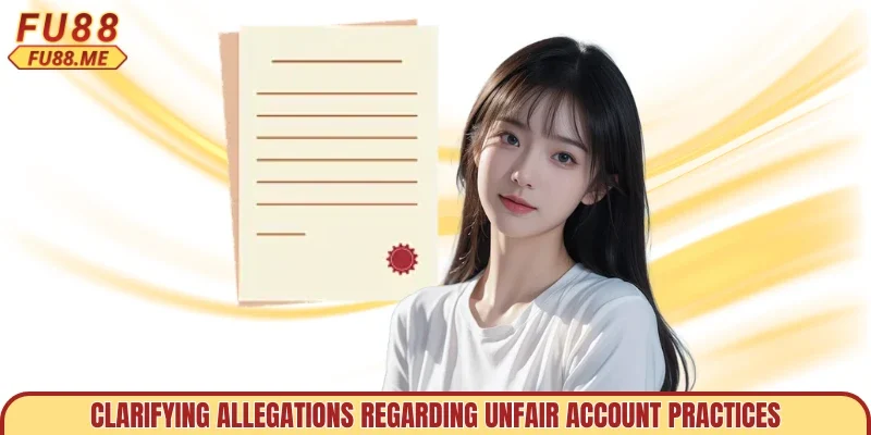 Clarifying allegations regarding unfair account practices