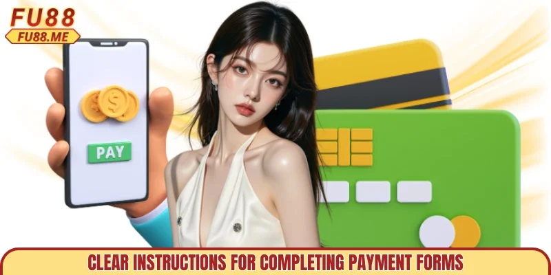 Clear instructions for completing payment forms